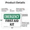 Signmission First Aid Kit, 14 in W x Rectangle, Plastic OS-2PACK-EM-P-1014-L-10376 - alternate 3